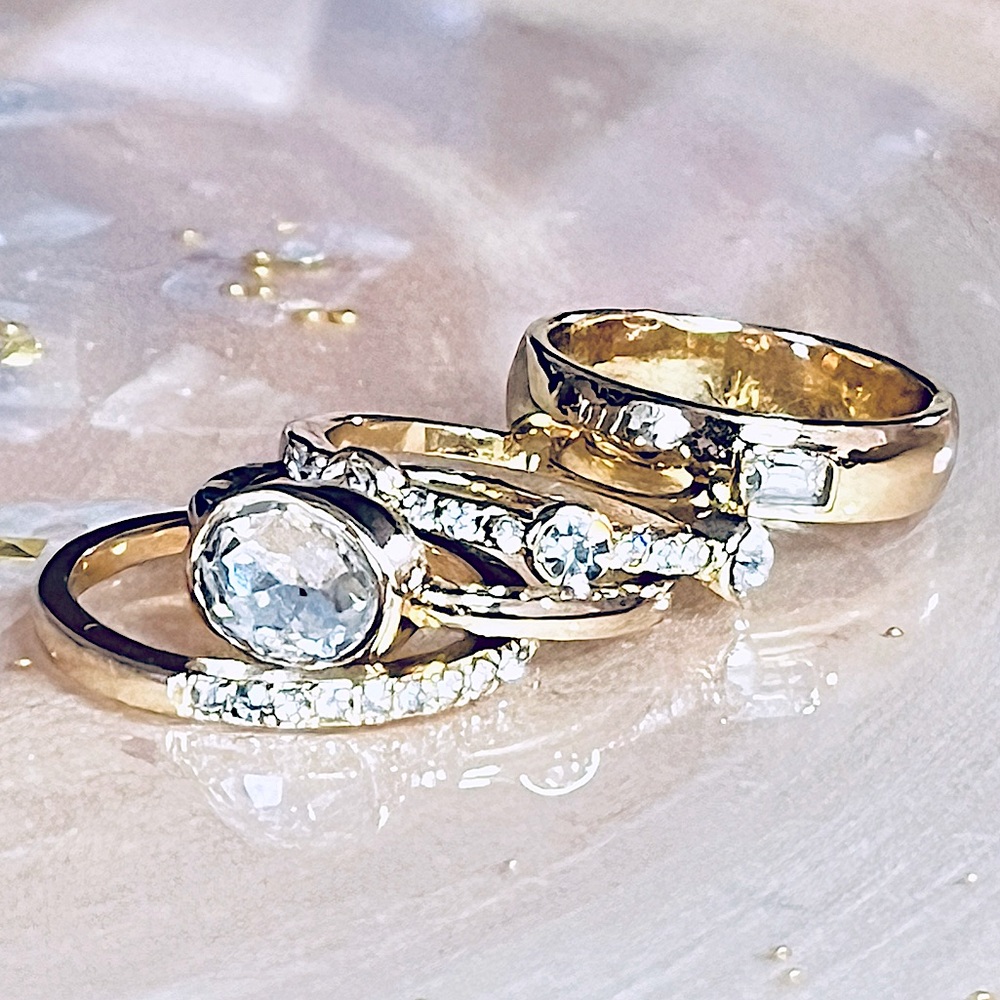 Rhinestone Stackable Ring Set